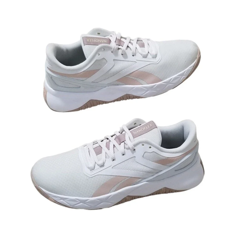 Reebok Nanoflex TR Training Sneakers Womens US Size 8  White Rose Gold